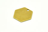 Bohemian Honeycomb Finding, 50 Raw Brass Hexagon Stamping Blanks, Tags, Charms (12mm) Brs 4090d A0157