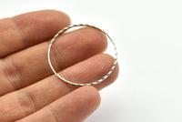 30mm Silver Ring, 15 Antique Silver Plated Brass Textured Circle Rings, Findings  (30mm) A0589 H1169
