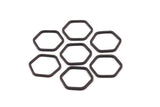 Black Hexagon Ring, 24 Black Oxidized Brass Hexagon Rings (14x1mm)  BS 1222 s614