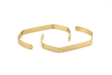 Brass Cuff Blank - 4 Raw Brass Cuffs, Bracelets With 4 Edges (145x6x1mm) Brc 065