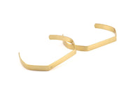 Brass Cuff Blank - 4 Raw Brass Cuffs, Bracelets With 4 Edges (145x6x1mm) Brc 065