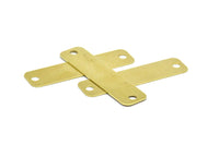 Large Rectangle Connector, 10 Raw Brass Rectangle Stamping Blank Geometric Findings with 2 holes (40x10mm) brs 715 A0340