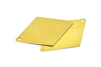 Raw Brass Diamond, 20 Raw Brass Diamond Flat Charms, Pendant, Findings (33x25mm) A0416