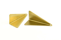Brass PaperKite Charm, 12 Raw Brass Geometric Triangles (29mm) U001