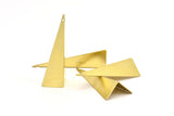 Brass Paper Kite, 4 Raw Brass Geometric Triangles (51mm) U004