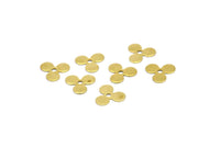 Flower Bead Caps, 100 Raw Brass Flower Bead Caps, Discs, Findings (8mm) Brs 636 A0489