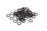 Black Circle Ring - 100 Oxidized Brass Black Circle Ring Findings (8mm) b0117 S467