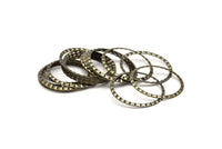 Boho Brass Binding, 20 Antique Brass Connector Rings  (25mm) Pen 661 K063