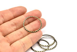 Boho Brass Binding, 20 Antique Brass Connector Rings  (25mm) Pen 661 K063