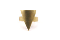 Brass Triangle Ring - 4 Raw Brass Adjustable Geometric Triangle Rings N115