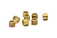 Brass Industrial Tube, 24 Raw Brass Tube Beads (9x7mm) D0426