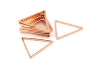 Rose Gold Triangle, 6 Rose Gold Plated Triangle Rings, Charms (29x1.2mm) D112