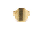 Brass Hexagon Ring - 4 Raw Brass Adjustable Hexagon Ring N112