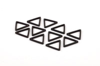 Black Triangle Charm - 50 Oxidized Brass Black Triangle Charms (14x1mm) S475
