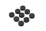 Black Spacer Beads, 25  Oxidized Brass Black Spacer Connectors, Round Beads (8x3mm) D0128 S482