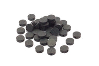 Black Spacer Beads, 25  Oxidized Brass Black Spacer Connectors, Round Beads (8x3mm) D0128 S482