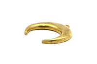 Raw Brass Moon Charm, 2 Raw Brass Horn Charms, Pendant, Jewelry Findings (31x9x3mm) N0298