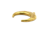 Raw Brass Moon Charm, 2 Raw Brass Horn Charms, Pendant, Jewelry Findings (31x9x3mm) N0298