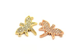 CZ Pave Dragonfly Pendants, Cubic Zirconia Pave Dragonfly Charms (20x15mm) cz6
