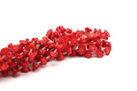 Red Coral Gemstone Flower Beads 15.5 Inches Full Strand (9x6mm) T086