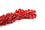 Red Coral Gemstone Flower Beads 15.5 Inches Full Strand (9x6mm) T086
