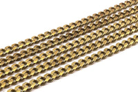 Big Link Chain, 1M Huge Faceted Raw Brass Soldered Chain (10x7mm) 1 Meter -3.3 Feet  W12