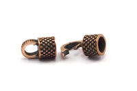 Leather Hook Caps, 1 SET Oxidised Bronze Leather Cord Ends, Hook Ends For 6mm Leather Cord (17x14x9mm) N0314