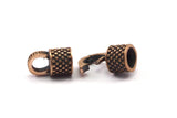 Leather Hook Caps, 1 SET Oxidised Bronze Leather Cord Ends, Hook Ends For 6mm Leather Cord (17x14x9mm) N0314