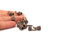 Leather Hook Caps, 1 SET Oxidised Bronze Leather Cord Ends, Hook Ends For 6mm Leather Cord (17x14x9mm) N0314
