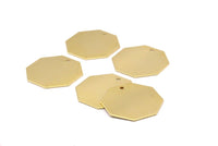 Brass Honeycomb Blank, 8 Raw Brass Hexagon Stamping Blanks (30x0.80mm)   N0521