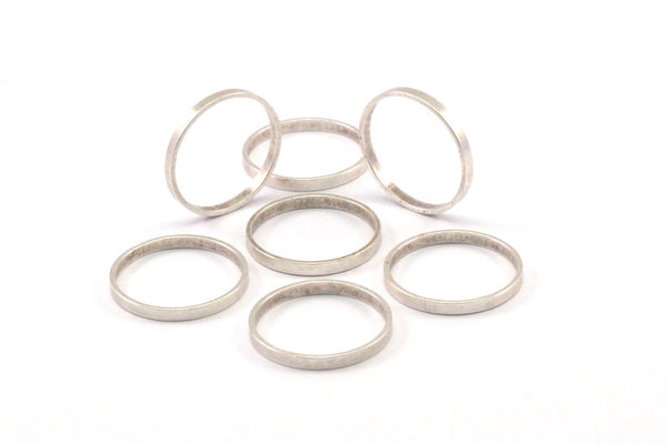 19mm Silver Rings - 25 Antique Silver Brass  Circle Connectors (19x0.8x2mm) D0311