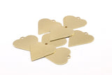 Heart Necklace Pendant, 35 Raw Brass Heart Stamping Blanks, Necklace Pendants (25x22x0.45mm) N0466