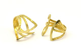 Brass Wire Ring - 4 Raw Brass Adjustable Boho Wire Rings N218