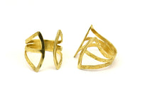 Brass Wire Ring - 4 Raw Brass Adjustable Boho Wire Rings N218