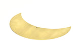 Moon Wall Art, 4 Raw Brass Crescent Moon Wall Hanging Decor with 4 Holes (90x35x0.60mm) H0419