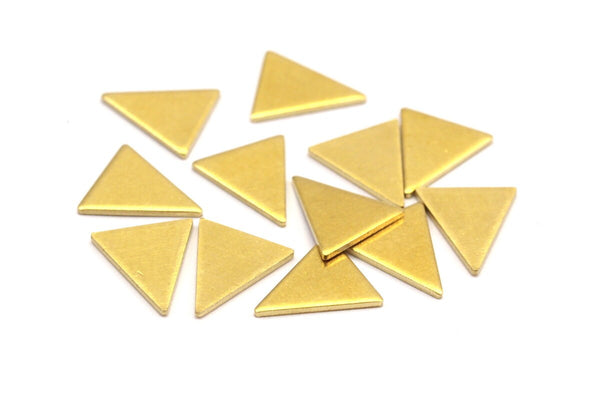 Brass Stamping Blank, 100 Raw Brass Triangle Stamping Blanks  (11x11x9x0.80mm) A0905