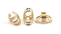 Brass Wire Ring - 2 Raw Brass Adjustable Boho Wire Rings N145