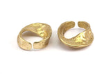 Brass Surrealist Ring - 2 Raw Brass Adjustable Boho Surrealist Art Rings N136