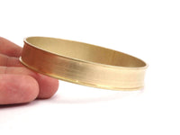 Brass Channel Bracelet - Raw Brass Channel Bangle Settings -glue On- (12x66.5mm) V034