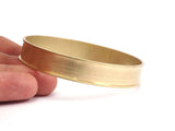 Brass Channel Bracelet - Raw Brass Channel Bangle Settings -glue On- (12x66.5mm) V034