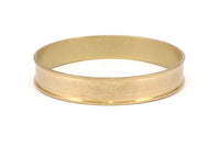 Brass Channel Bracelet - Raw Brass Channel Bangle Settings -glue On- (12x66.5mm) V034