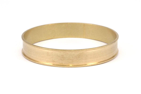 Brass Channel Bracelet - Raw Brass Channel Bangle Settings -glue On- (12x66.5mm) V034
