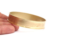 Brass Channel Bracelet - Raw Brass Channel Bangle Settings -Glue On- (14x66.5mm) V035