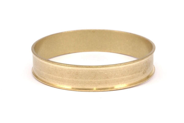 Brass Channel Bracelet - Raw Brass Channel Bangle Settings -Glue On- (14x66.5mm) V035