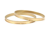 Brass Channel Bracelet -2 Raw Brass Channel Bangle Settings -Glue On- (6x66.5mm) V031