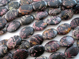Pink Fireworks Jasper 25mm Oval Gemstone Beads Full Strand 15.5 Inches 16pcs G40 T017
