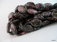 Pink Fireworks Jasper 25mm Oval Gemstone Beads Full Strand 15.5 Inches 16pcs G40 T017