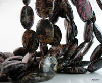 Pink Fireworks Jasper 25mm Oval Gemstone Beads Full Strand 15.5 Inches 16pcs G40 T017