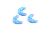 Synthetic Opal Crescent Moon, Moon Charm, 1 PC Crescent Moon Beads, Charms, (11x8mm) F009