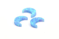 Synthetic Opal Crescent Moon, Moon Charm, 1 PC Crescent Moon Beads, Charms, (11x8mm) F009